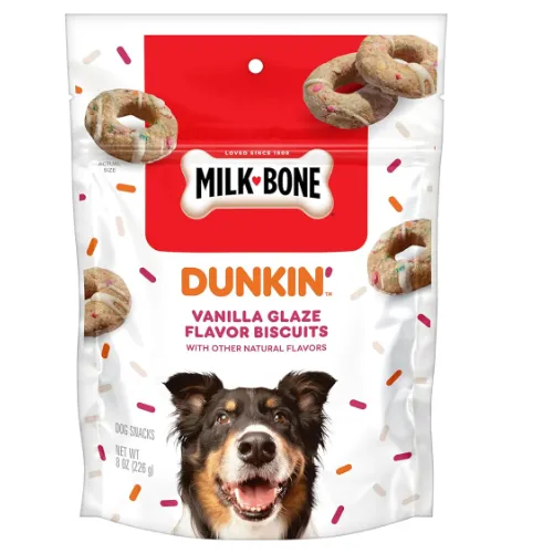 Milk-Bone Dunkin Vanilla Glaze Flavor Dog Biscuits with Other Natural Flavors, 8 oz Bag - Product Image