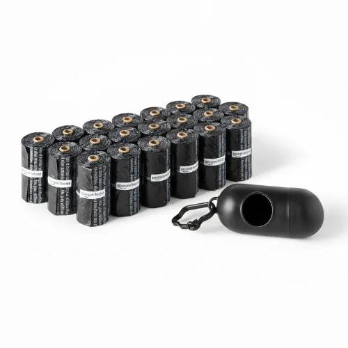 Amazon Basics Dog Poop Bags with Dispenser, 300 Count, Enhanced for Guaranteed Leakproof, Unscented, Includes Leash Clip - Product Image