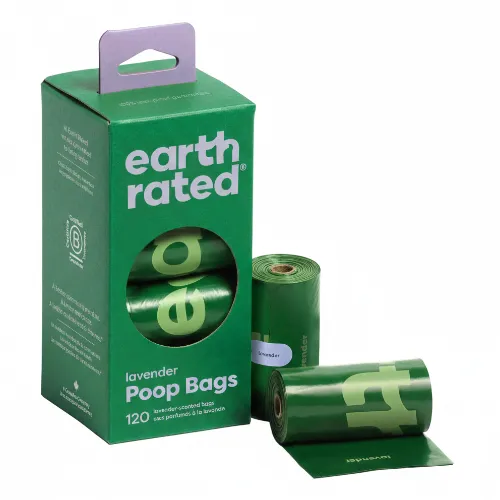 Earth Rated Poop Bags for Dogs Guaranteed Leak Proof and Extra Thick Waste Bag Refill Rolls, Lavender Scented, 120 Bags - Product Image