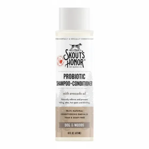 Skout’s Honor Probiotic Natural Dog Shampoo and Conditioner with Avocado Oil &amp; Omega-3s, Gentle Puppy Shampoo, Hydrating Dog Conditioner, 97% Natural, Paraben &amp; Sulfate-Free, Cruelty-Free, 16 oz - Product Image